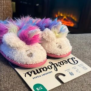 Dearfoams Toddler Unicorn Slippers